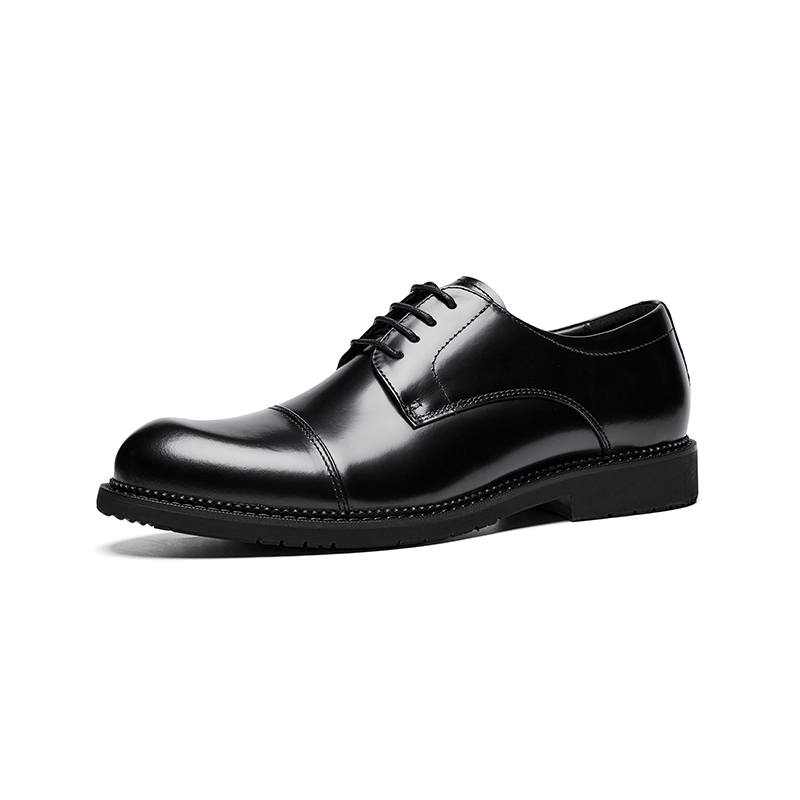 Hautton Jeans Top Grain Cow Leather Dress Shoes Men's Black