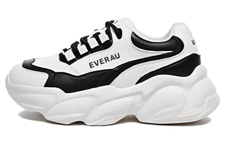 EVERAU Chunky Sneakers Women's Low Top Black/White