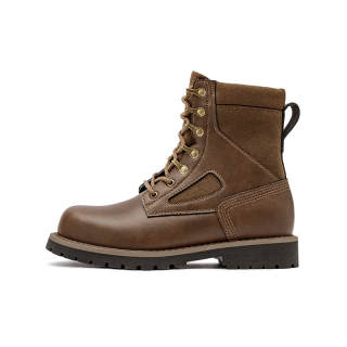 MADEN Canvas Leather Short Combat Boots Men's Dark Brown