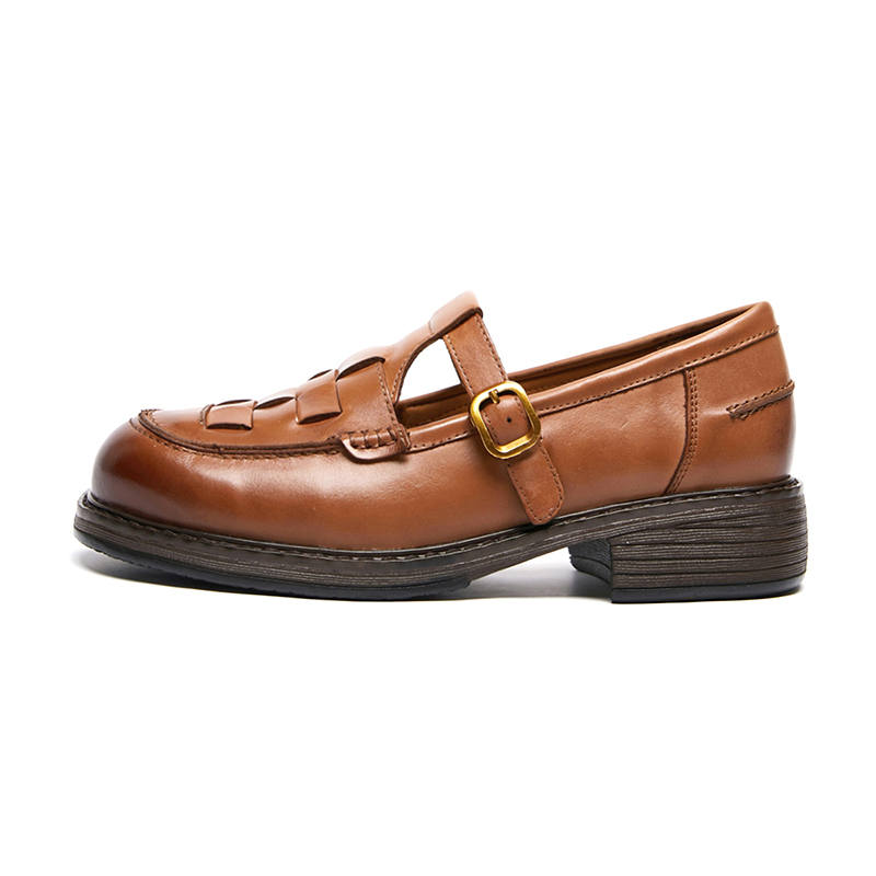MALEMONKEY Cow Leather Mary Jane Shoes 4cm Women's
