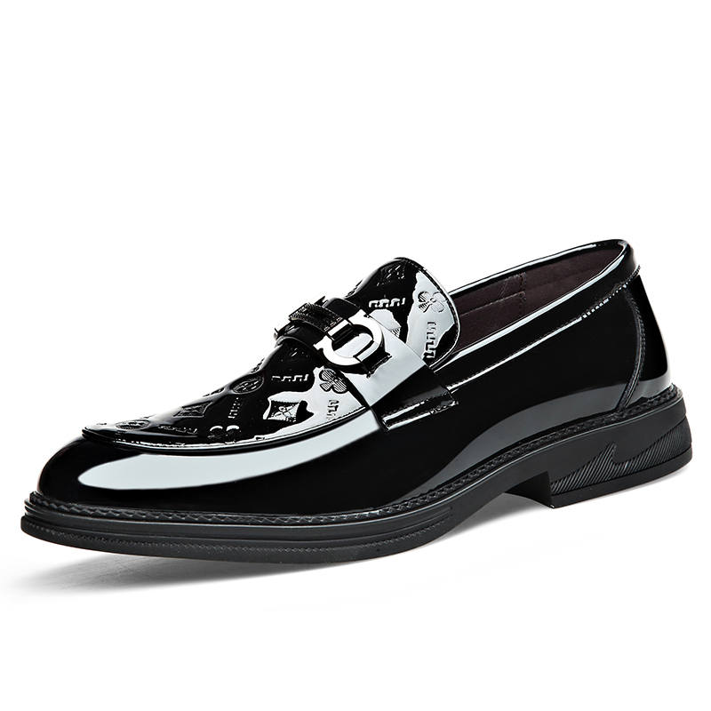 PINYI Cow Split Leather Men's Casual Shoes Men's Black