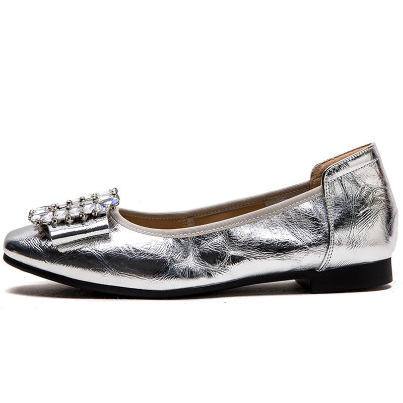 JIEZHOU Top Grain Cow Leather Women's Casual Shoes Women's