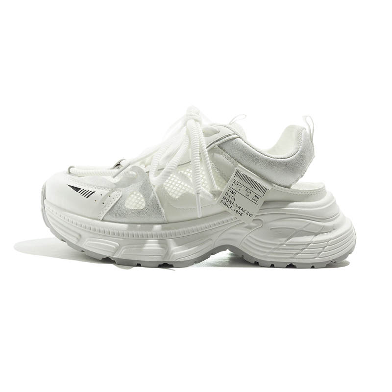BEIER Microfiber Leather Slip Resistant, Abrasion Resistant, Height Increasing Low top Chunky Sneakers Women's