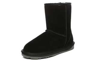 EVERAU Cow Split Leather Short Snow Boots Women's