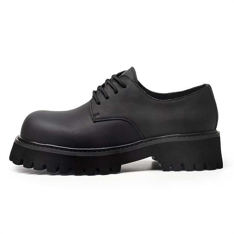 YEDANI Top Grain Cow Leather EVA Foam Lightweight, Height Increasing Casual Shoes Men's Black
