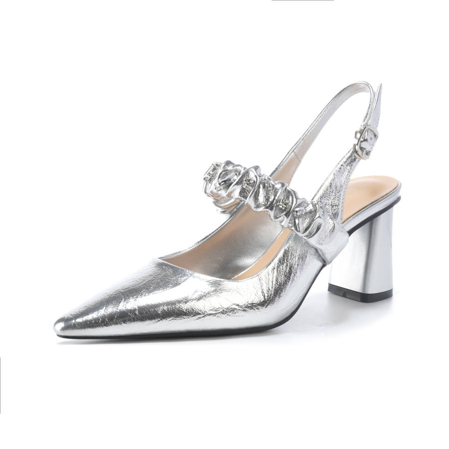 Beijiani Beijiani Microfiber Leather Chunky Heel High Heels Women's