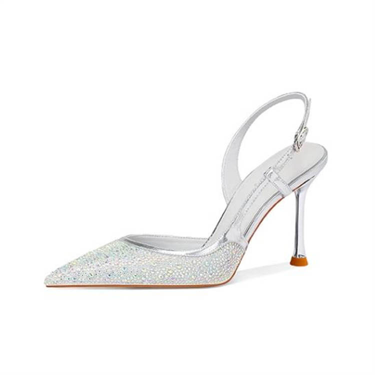 JESSICA SOPHIA Fabric Slim Heel High Heels 8cm Women's