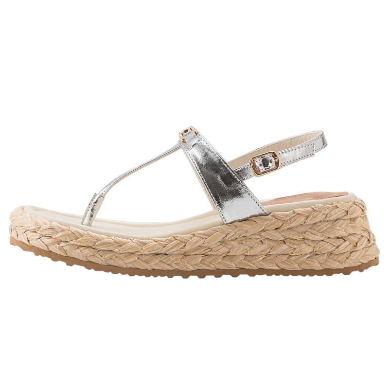 MIAOLV Summer Waves PU Synthetic Leather One Strap Sandals 5CM Women's