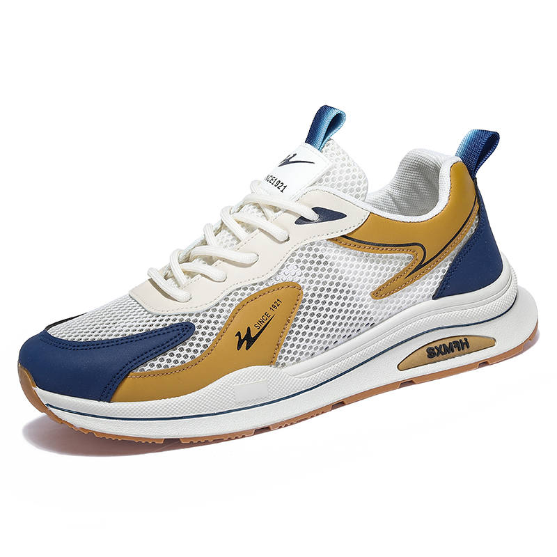 DOUBLE STAR 88 Mesh Breathable Abrasion Resistant Breathable And Wear resistant Low top Casual Shoes Men's Beige Blue