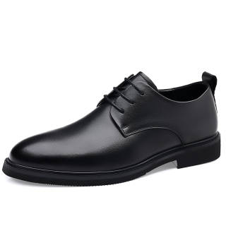 YINGLUNQISHI Top Grain Cow Leather Casual Shoes Men's Black