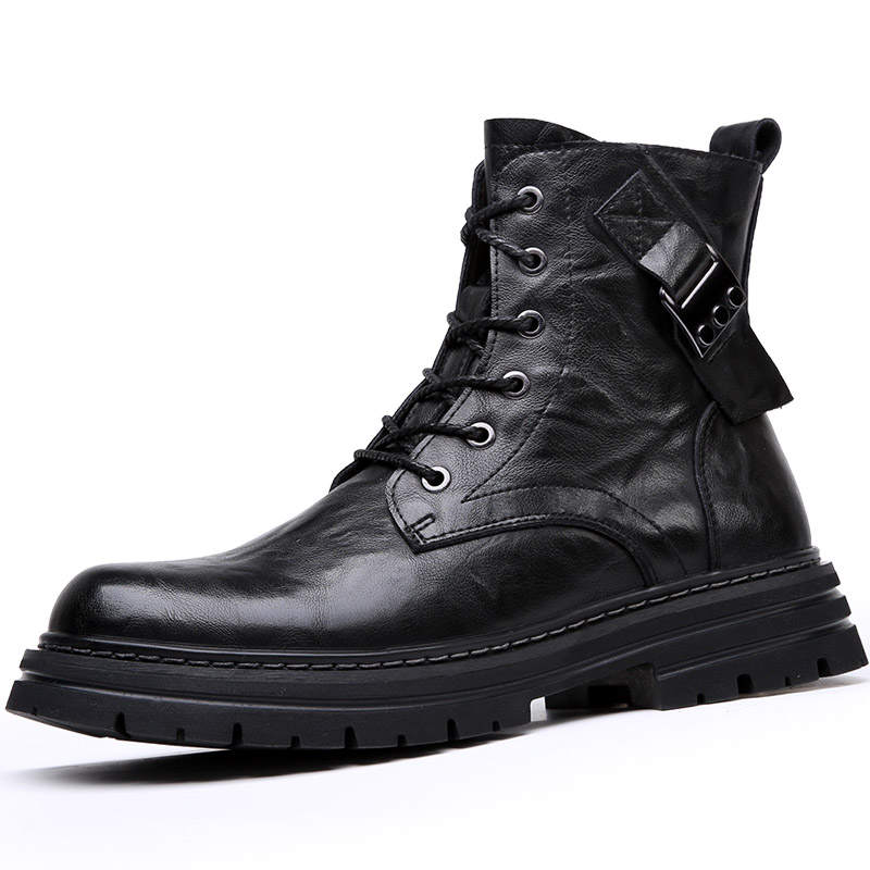 PLO CART PU Short Combat Boots Men's