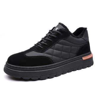 SHENNUO Trendy Versatile Fleece Lined Slip Resistant Thermal Abrasion Resistant Low top Casual Shoes Men's