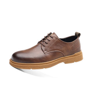 CITONGXIANSHENG Microfiber Leather Casual Shoes Men's Tea Brown