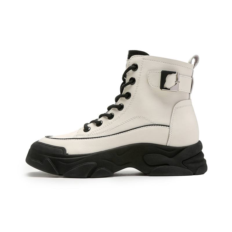 JOSINY JOSINY Leather Short Combat Boots 5cm Women's