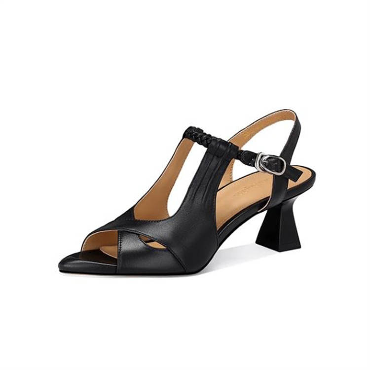 JESSICA SOPHIA Sheepskin Chunky Heel High Heels 6CM Women's