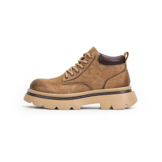 Lilbetter British Style Fall Winter Platform Height Increasing Vintage Combat Boots Men's