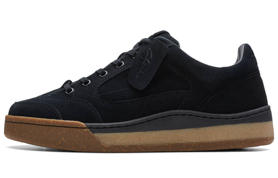 Clarks Art Motion Collection Split Cow Leather, Top Grain Cow Leather Low top Skateboard Shoes Men's Black