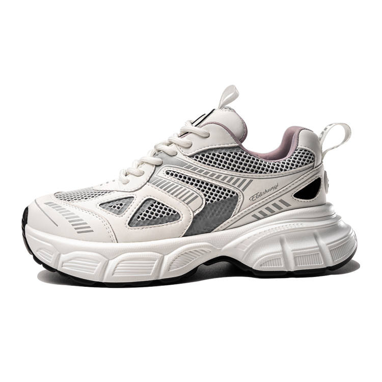 EBLIS HUNGI Mesh Low top Chunky Sneakers Women's White, Platform, Height Increasing