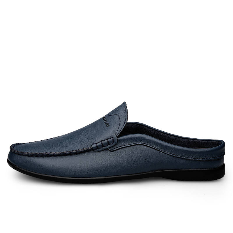 WENNAI Cow Split Leather Casual Shoes Men's Blue