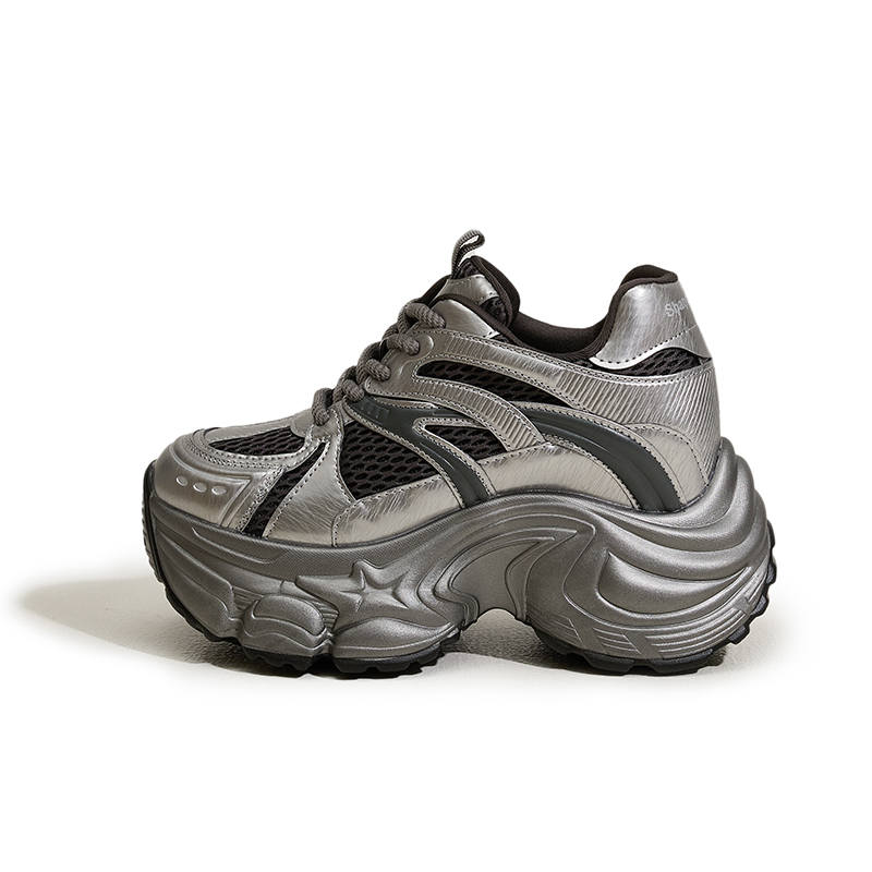 MILANLIANGE Cushioning Height Increasing Abrasion Resistant Low top Chunky Sneakers Women's