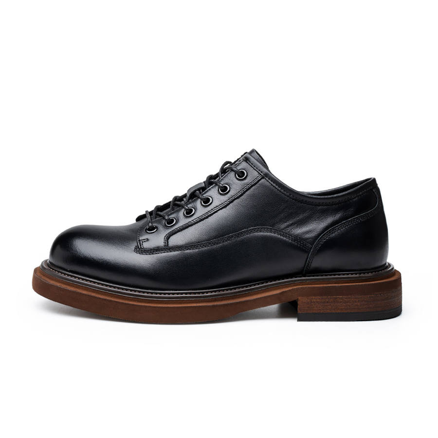 FED FED Casual Leather Shoes Men's Low Top Black