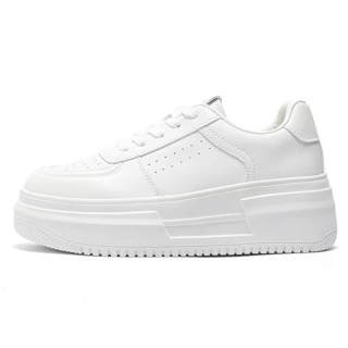 VICTORIA&VERA White Sneakers Height Increasing Abrasion Resistant Lightweight Breathable Slip Resistant