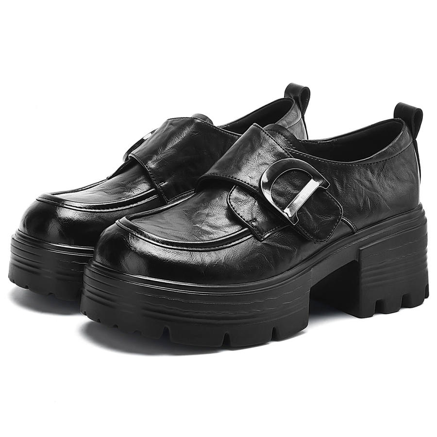 D:FUSE SCANDINAVIA D FUSE SCANDINAVIA Cow Split Leather Loafers Women's Black