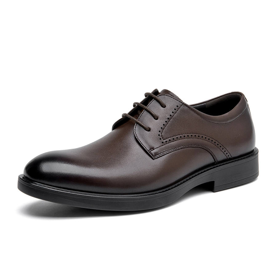 AOKANG Top Grain Cow Leather Dress Shoes Men's Brown