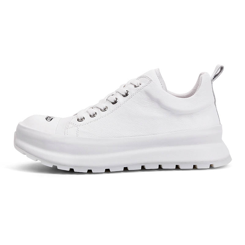 PALMPOLO Cow Leather Low top Casual Shoes Men's White