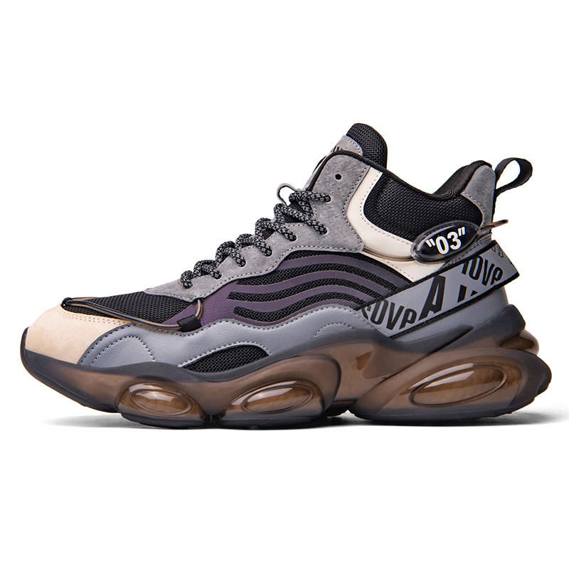 BANGNEY Microfiber Leather Fleece Lined Thermal, Air Cushion For Shock Absorption, Versatile Fashion Mid top