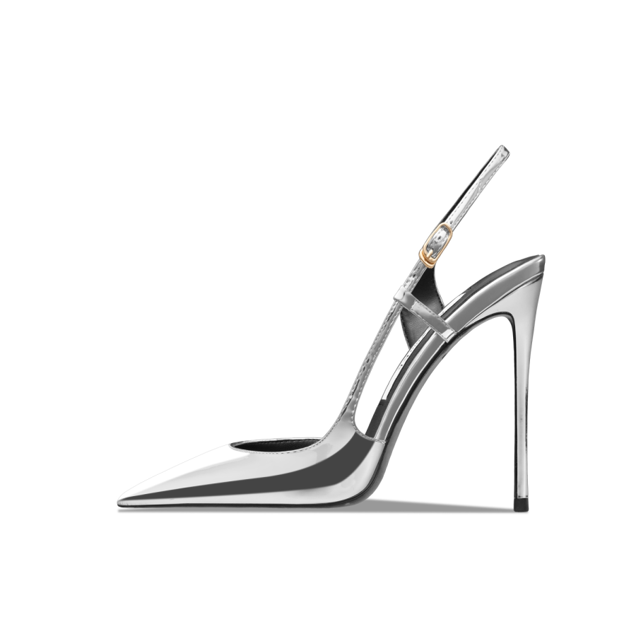 Suyymakk One Strap Sandals 10cm Women's Silver