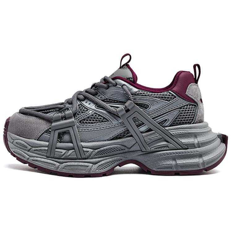 AGSDON Cow Split Leather Low top Chunky Sneakers Women's