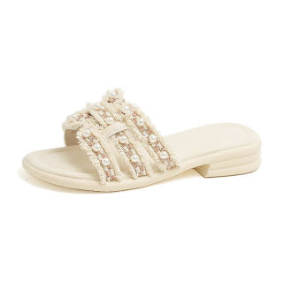 FHPTM Rubber Sequin Tassels Cushioning Quick Dry Cushioning Quick Dry Slide Slippers Women's