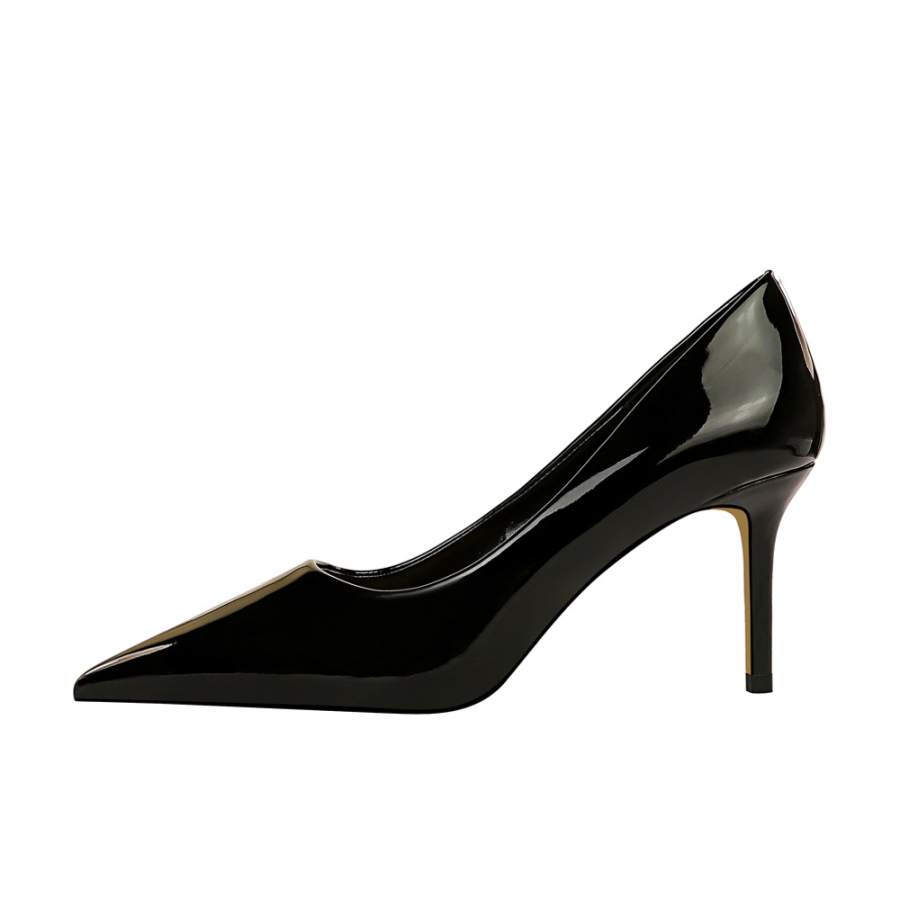 DUNNU Leather Slim Heel High Heels 8cm Women's