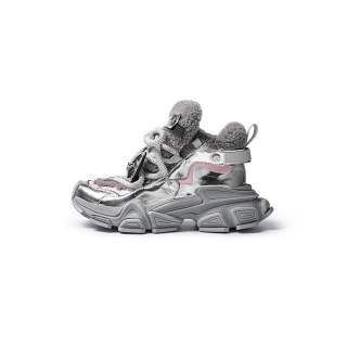 XSCZ Versatile Fashion Fleece Lined Mid top Chunky Sneakers Women's