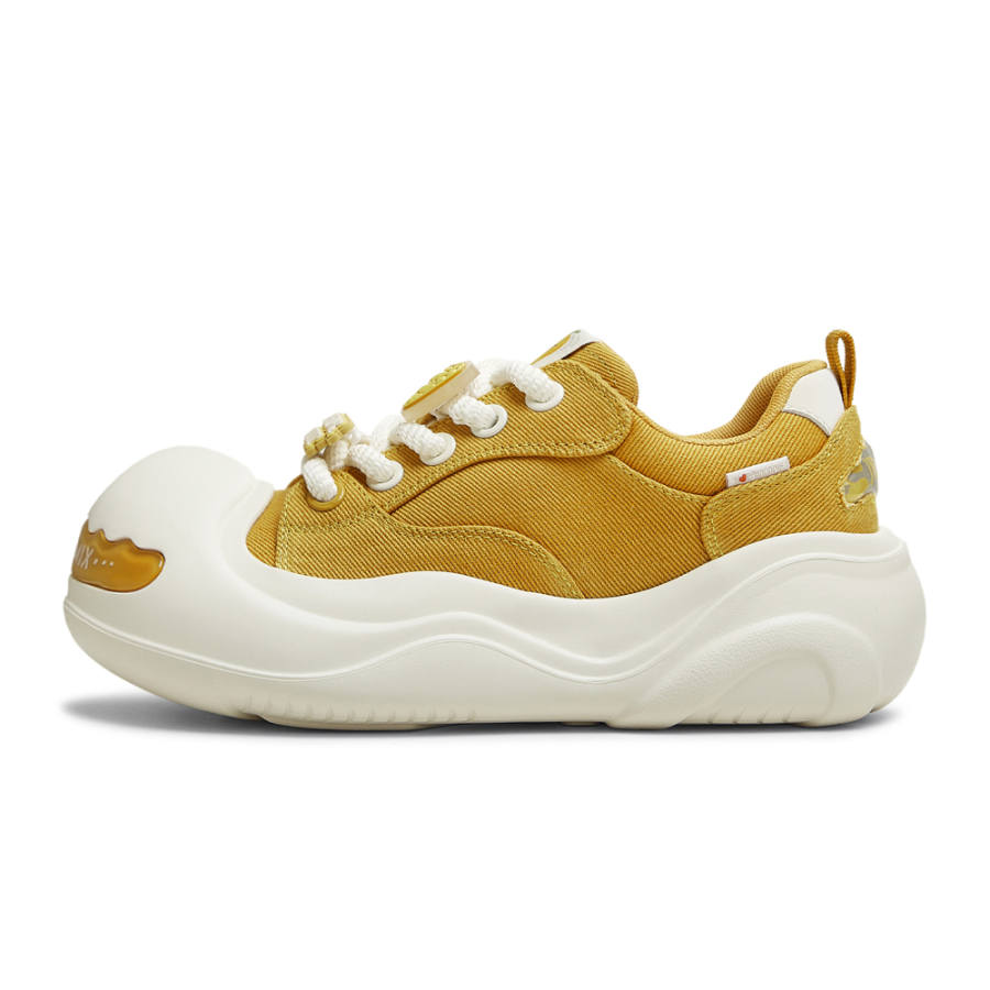 Teenmix Slip Resistant Cushioning With Impact Resistance Low Top Skateboard Shoes Women's White Yellow