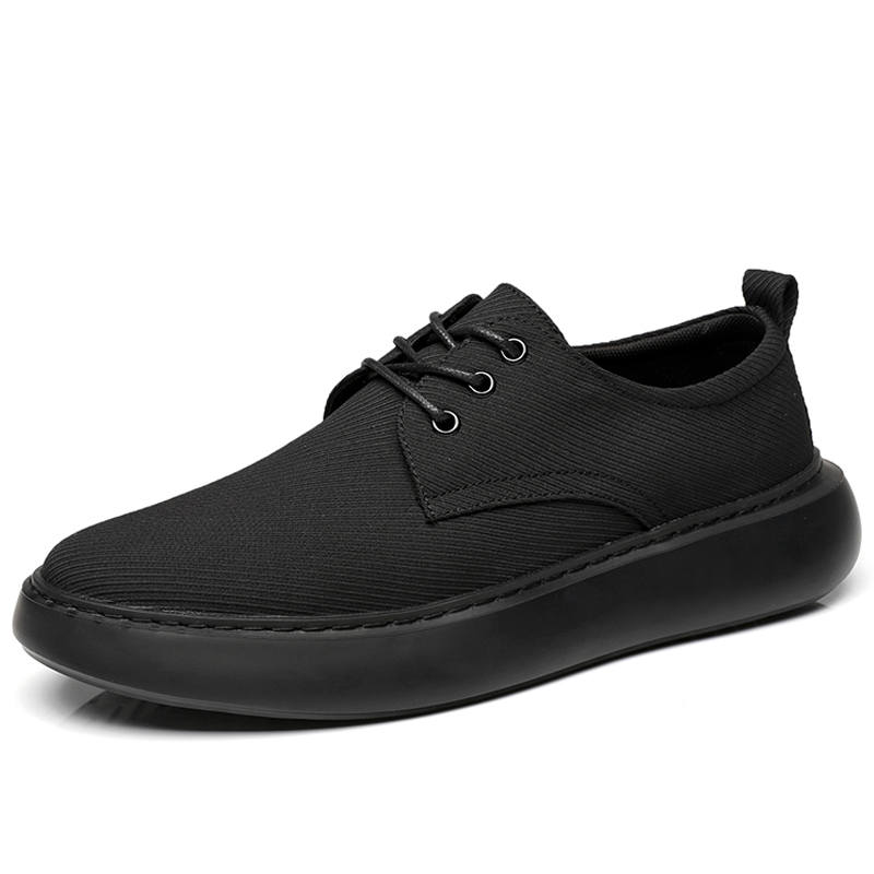 SENJIALUO Denim Casual Shoes Men's Black