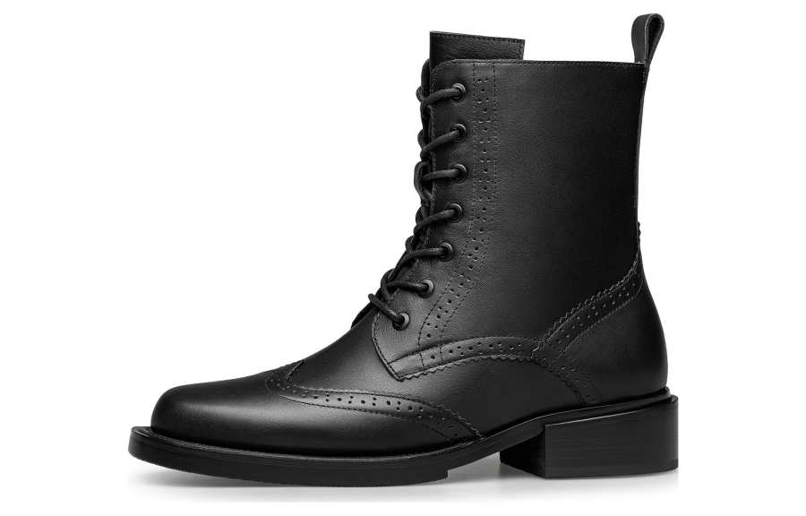 ZRO Short Mid Calf Combat Boots 3.2cm Women's Black