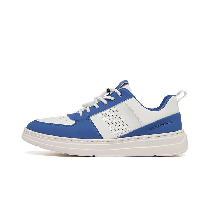 VICKI BROWN Top Grain Cow Leather Low top Skateboard Shoes Men's White Black
