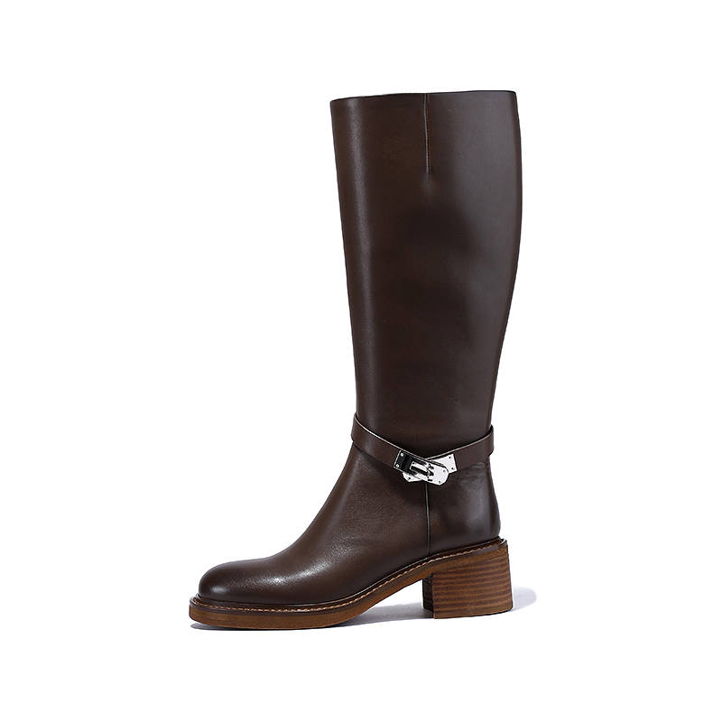 BELLALILY Cow Leather Knee high Boots Women's