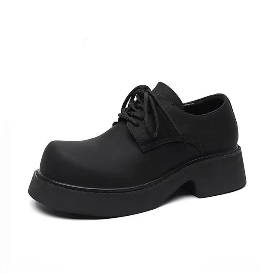 Lanza Height Increasing 6 Cm Paris Chunky Derby Shoes Casual Leather Shoes Unisex