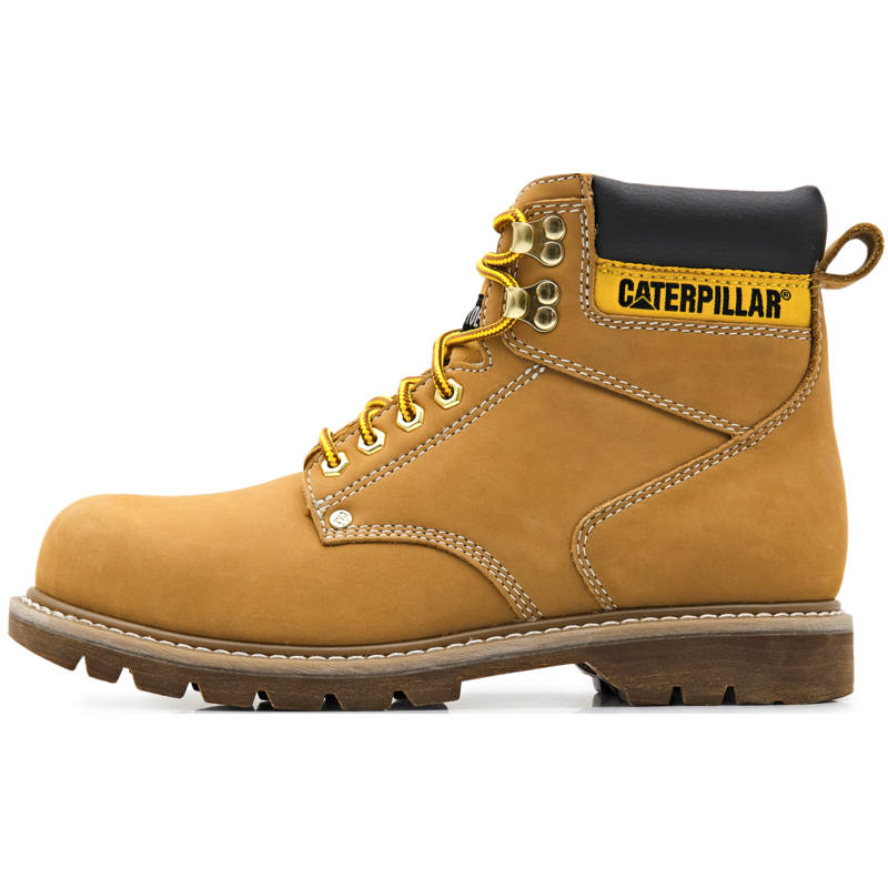 CAT CAT Cow Leather Combat Boots Men's Yellow
