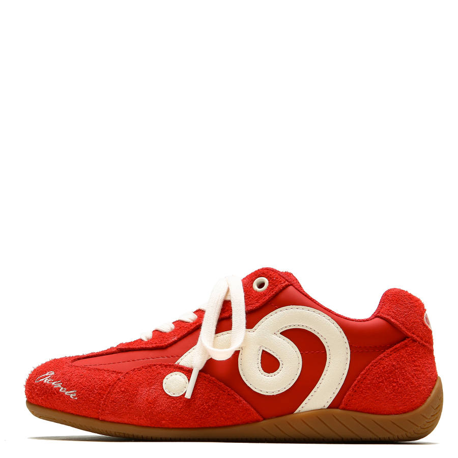 OICIRCLE Cow Suede Breathable Low top Casual Shoes Women's Red Apple