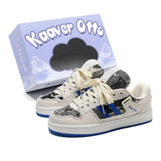 KAAVER OTTO Canvas Low top Skateboard Shoes Unisex White Blue