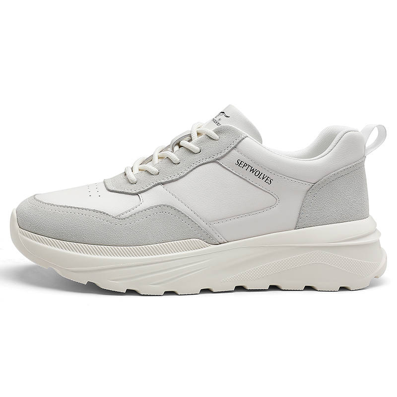 SEPTWOLVES Cow Leather Cushioning Height Increasing Breathable Commute Casual Shoes Men's HD