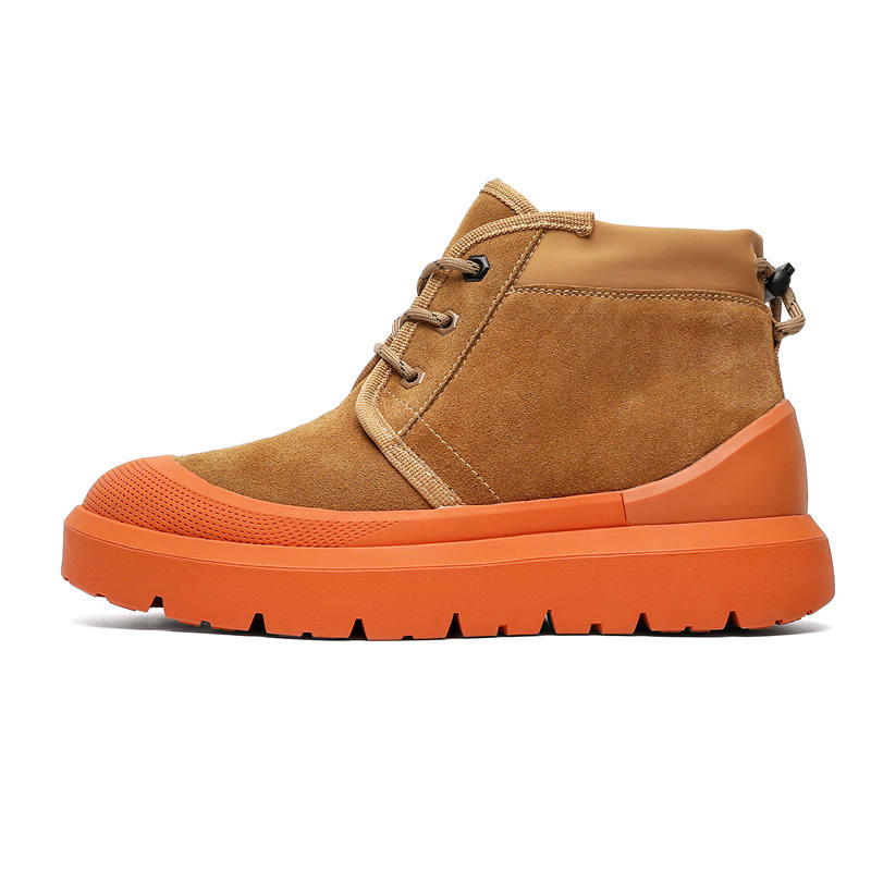 MINGYITU Cow Suede Short Snow Boots Men's