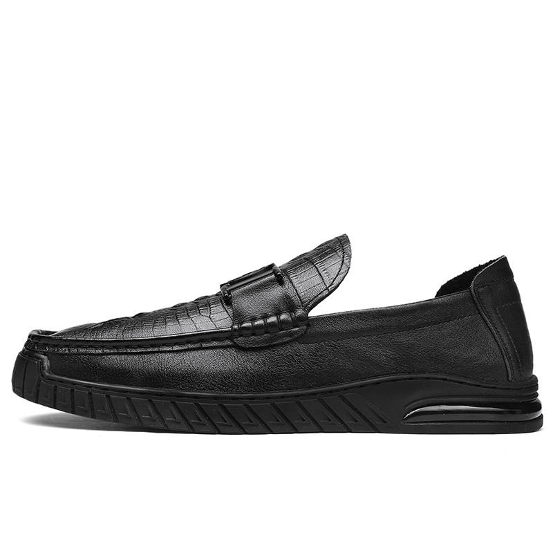 CITONGXIANSHENG Top Grain Cow Leather Casual Shoes Men's Black