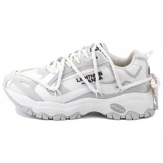 LIGHTNING PANDA Cushioning Abrasion Resistant Breathable Low top Chunky Sneakers Unisex Ecru