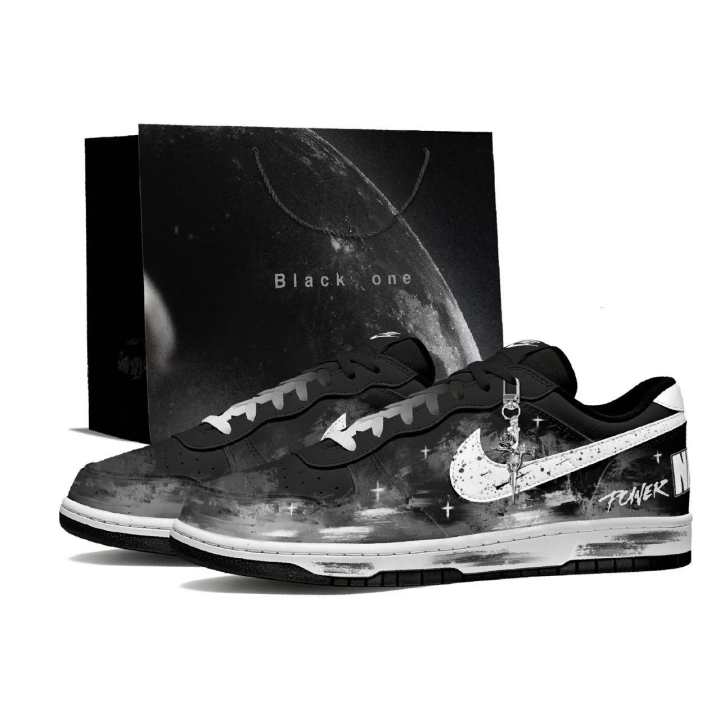 Nike Nike Big Stellar Groove Abrasion Resistant Breathable Low top Skateboard Shoes Men's Black White