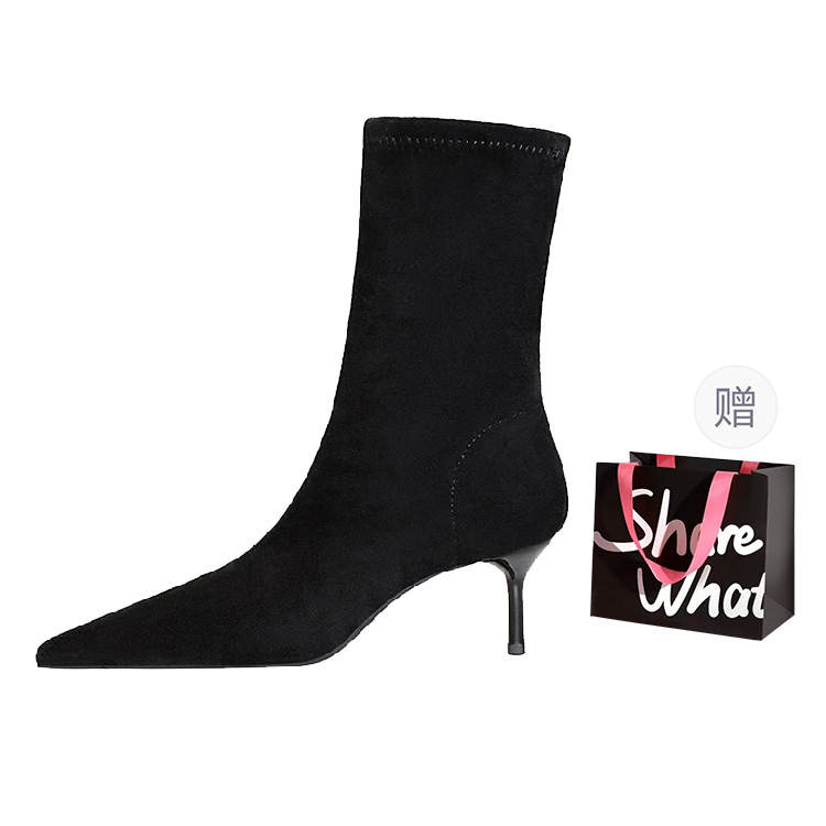 BIGTREE BIGTREE Suede Ankle Boots Women's Black